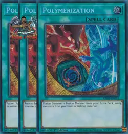 Yugioh! 3x Polymerization Hero Alt Art RA03-EN051 Secret Rare 1st Ed NM - Image 1