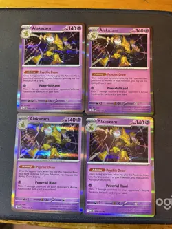 4x Alakazam 056/132 Holo Playset Mega Evolution Pokemon TCG Card Lot - Image 2