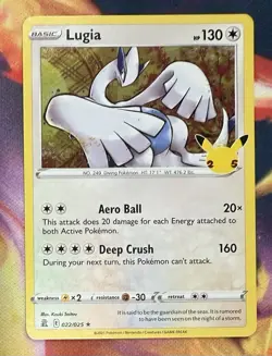 Pokemon TCG Lugia Celebrations Holo Rare Card 022/025 - Image 1