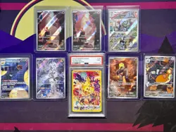 Pokemon Card Lot 7 Illustration Rares & One PSA 9 Graded Card Lot NM - Image 1
