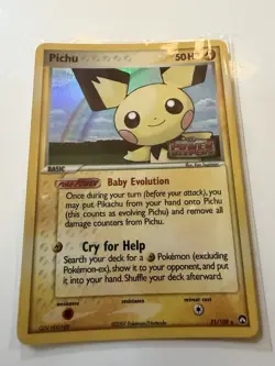Pichu 21/108 EX Power Keepers Reverse Holo Stamped Pokemon Card NM - Image 1