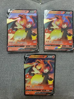 Lance's Charzard V Pokemon Card SWSH133 Black Star Promo NM Lot Of 3 - Image 1