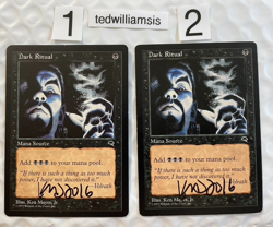 2x Dark Ritual MtG Tempest Signed Autographed Ken Meyer Jr LP Lightly Played - Image 1