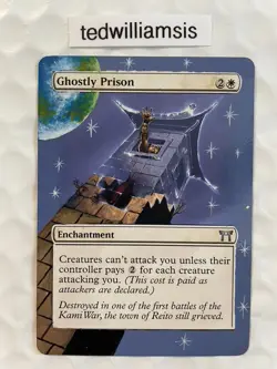 Ghostly Prison MtG Champions of Kamigawa Altered Art Extended & Borderless - Image 1