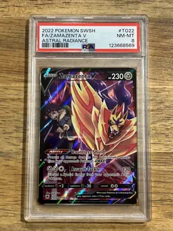 GRADED PSA 8 2022 Pokemon SWSH FA/Zamazenta V Astral Radiance #TG22 - Image 1