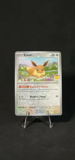 Pokemon Eevee - 074/131 Pokemon Day 2025 Reverse Cosmos Holo Promo NM - Image 1