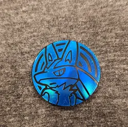 Official Pokemon TCG Lucario Blue Holo Collector Coin Token (C) - Image 1