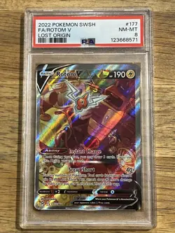 GRADED PSA 8 2022 Pokemon SWSH FA/Rotom V Lost Origin #177 - Image 1