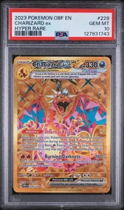 PSA 10 Charizard EX 228/197 Pokemon Scarlet Violet Obsidian Flames Gold Hyper - Image 1