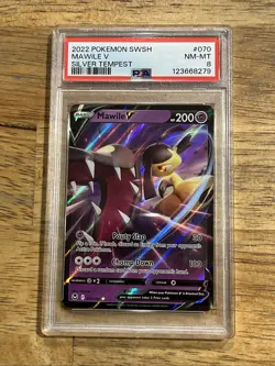GRADED PSA 8 2022 Pokemon SWSH Mawile V Silver Tempest #070 - Image 1