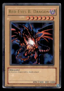 YuGiOh Red-Eyes B. Dragon JMP-002 Shonen Jump Magazine Promo Ultra Rare MP Card - Image 1