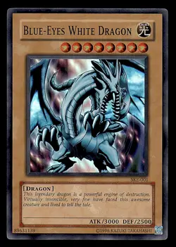 Blue-Eyes White Dragon SKE-001 - Super Rare Unlimited YuGiOh TCG - LP - Image 1