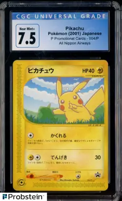 2001 Pokemon Japanese P Promo Cards #004/P All Nippon Airways Pikachu CGC 7.5 - Image 1