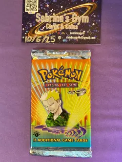 1st Edition Gym Heroes Lt. Surge artwork Pokemon Card Booster Pack (New Sealed) - Image 1