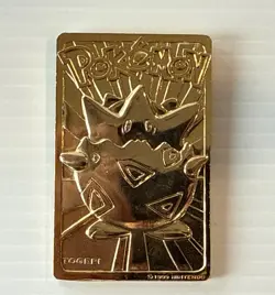 Vintage 1999 Burger King Pokemon 23K Gold Plated Togepi Trading Card - Image 1