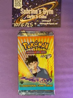 1st Edition Gym Heroes Brock artwork Pokemon Card Booster Pack (New Sealed) - Image 1