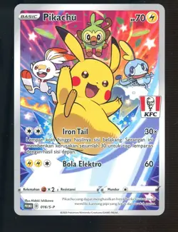 KFC Pikachu 016/S-P Indonesia Indonesian Chaki Kids Promo Pokemon Card - Image 1