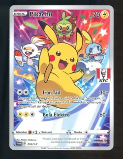 KFC Pikachu 016/S-P Indonesia Indonesian Chaki Kids Promo Pokemon Card - Image 1