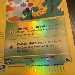 Pokemon TCG Card English e-Series Skyridge Weedle 115/144 Reverse Holo HP - Image 2