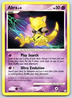 Abra - DP Mysterious Treasures 69/123 Ken Sugimori Pokemon 151 Card LP - Image 1