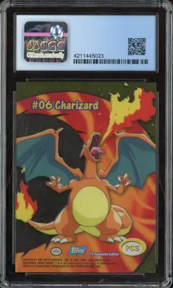 2000 Topps Clear Card Pokemon Series 2 PC3 Charizard CGC 9.5 GEM MINT - Image 2