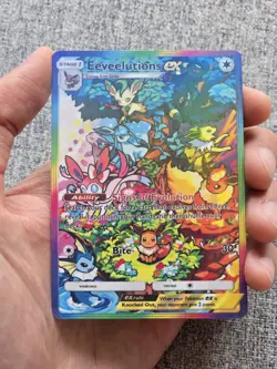 Pocket TCG Custom Pokemon Card - All Eeveelution EX Rainbow Eevee Grove - Image 1