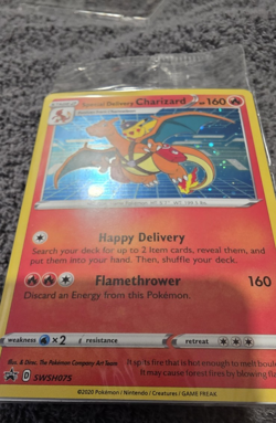Special Delivery Charizard Pokemon Center Promo Card Sealed SWSH075 - Image 3