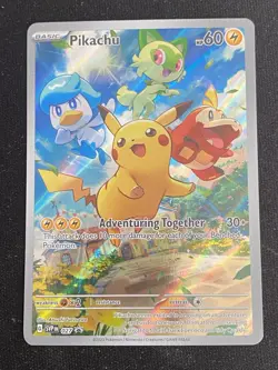 Pikachu SVP027 S&V Black Star Promo English Pokemon Card - Near Mint - Image 1