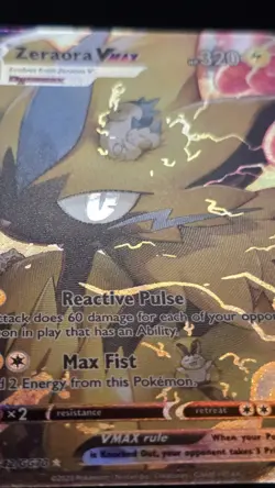 Pokemon TCG Zeraora VMAX Crown Zenith Holo Card GG42/GG70 - Image 4