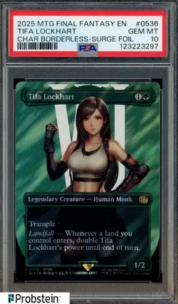 2025 MTG Final Fantasy Borderless Surge Foil #0536 Tifa Lockhart PSA 10 GEM MINT - Image 1