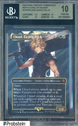 2025 MTG Final Fantasy Borderless Surge Foil 0210 Cloud Ex-Soldier BGS 10 - Image 1