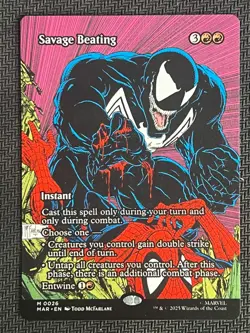 2025 Magic The Gathering MTG Marvel EN Borderless #M 0026 Savage Beating - Image 1