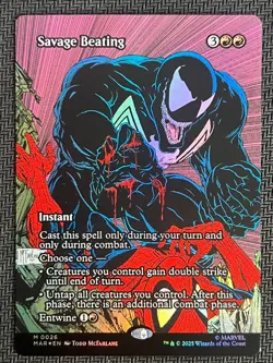 2025 Magic The Gathering MTG Marvel EN Borderless #M 0026 Savage Beating 2 - Image 1