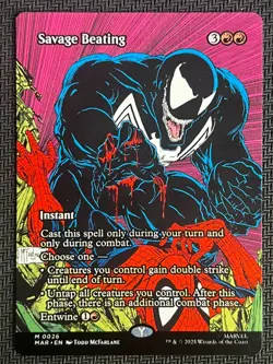 2025 Magic The Gathering MTG Marvel EN Borderless #M 0026 Savage Beating 1 - Image 1