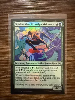 NM Foil Spider-Man, Brooklyn Visionary, MTG, Marvel's Spider-Man, Magic, 115 - Image 1