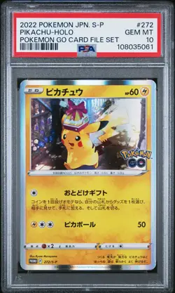 2022 POKEMON JPN S PROMO POKEMON GO CARD FILE SET #272 PIKACHU-HOLO PSA 10 - Image 1