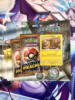2019 Pokemon Sun & Moon 3-Pack Detective Pikachu Case File Blister *Sealed* - Image 3
