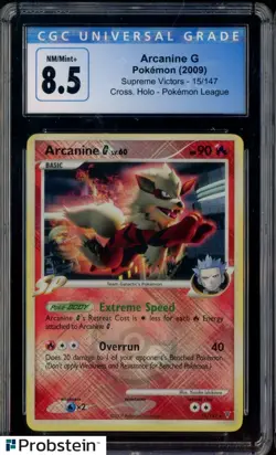 2009 Pokemon Supreme Victors #15/147 Arcanine G Cross Holo League CGC 8.5 - Image 1
