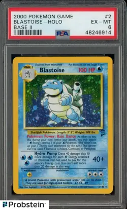 2000 Pokemon Game Base II #2 Blastoise Holo PSA 6 EX-MT - Image 1