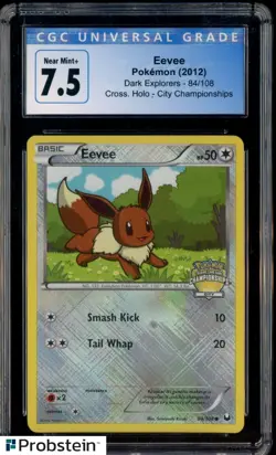 2012 Pokemon Dark Explorers #84/108 Eevee Cross Holo City Chmpsps CGC 7.5 - Image 1