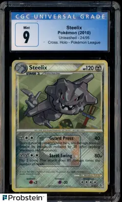 2010 Pokemon Unleashed #24/95 Steelix Cross Holo League CGC 9 MINt - Image 1