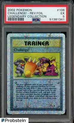 2002 Pokemon Challenge! Reverse Foil #106 Legendary Collection PSA 5 EX - Image 1