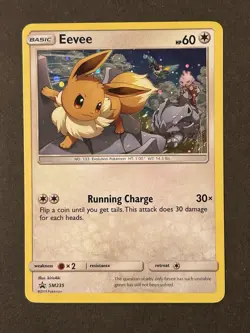 Pokemon Eevee TCG SM235 Black Star Promos Holo Rare Card 2019 Cosmos - Image 1