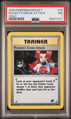 2000 POKEMON ROCKET #16 ROCKET'S SNEAK ATTACK-HOLO PSA 7 - Image 1