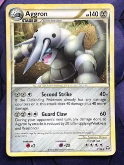 Aggron 1/102 - HGSS Triumphant - Holo Rare - 2010 Pokemon TCG - Image 1