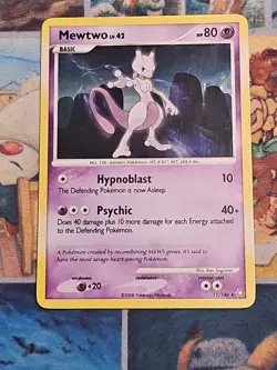 Pokemon Mewtwo LV. 42 11/146 (MP)Holo Rare 2008 Diamond & Pearl Legends Awakened - Image 1