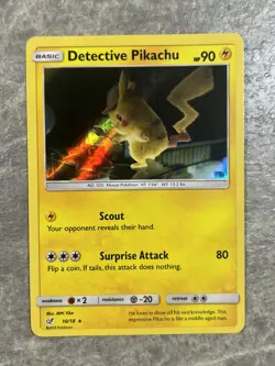 Detective Pikachu 10/18 Pokemon TCG Rare Detective Pikachu Holo (Light Play) LP1 - Image 1