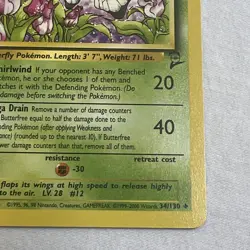 Butterfree 34/130 Pokemon TCG Base Set 2 Regular Uncommon LP - Image 4