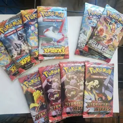 POKEMON TCG booster Lot of 10 - Destined Rivals, Raging Sparks, Stellar (SEALED) - Image 1