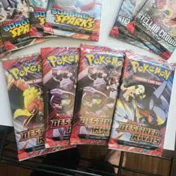 POKEMON TCG booster Lot of 10 - Destined Rivals, Raging Sparks, Stellar (SEALED) - Image 4